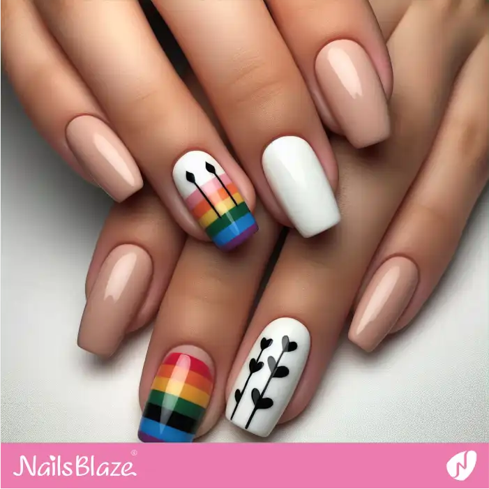 Love of Rainbow Flag Nail Design | Pride | LGBTQIA2S+ Nails - NB2085